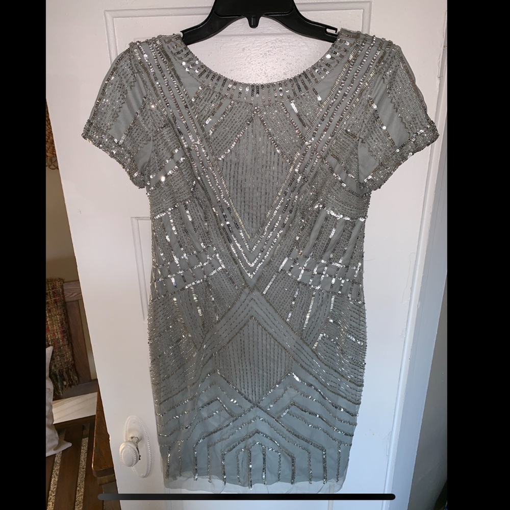 Gray Adrianna Pappell cocktail dress